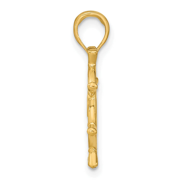 10K Yellow Gold 3-D Ships Wheel Charm
