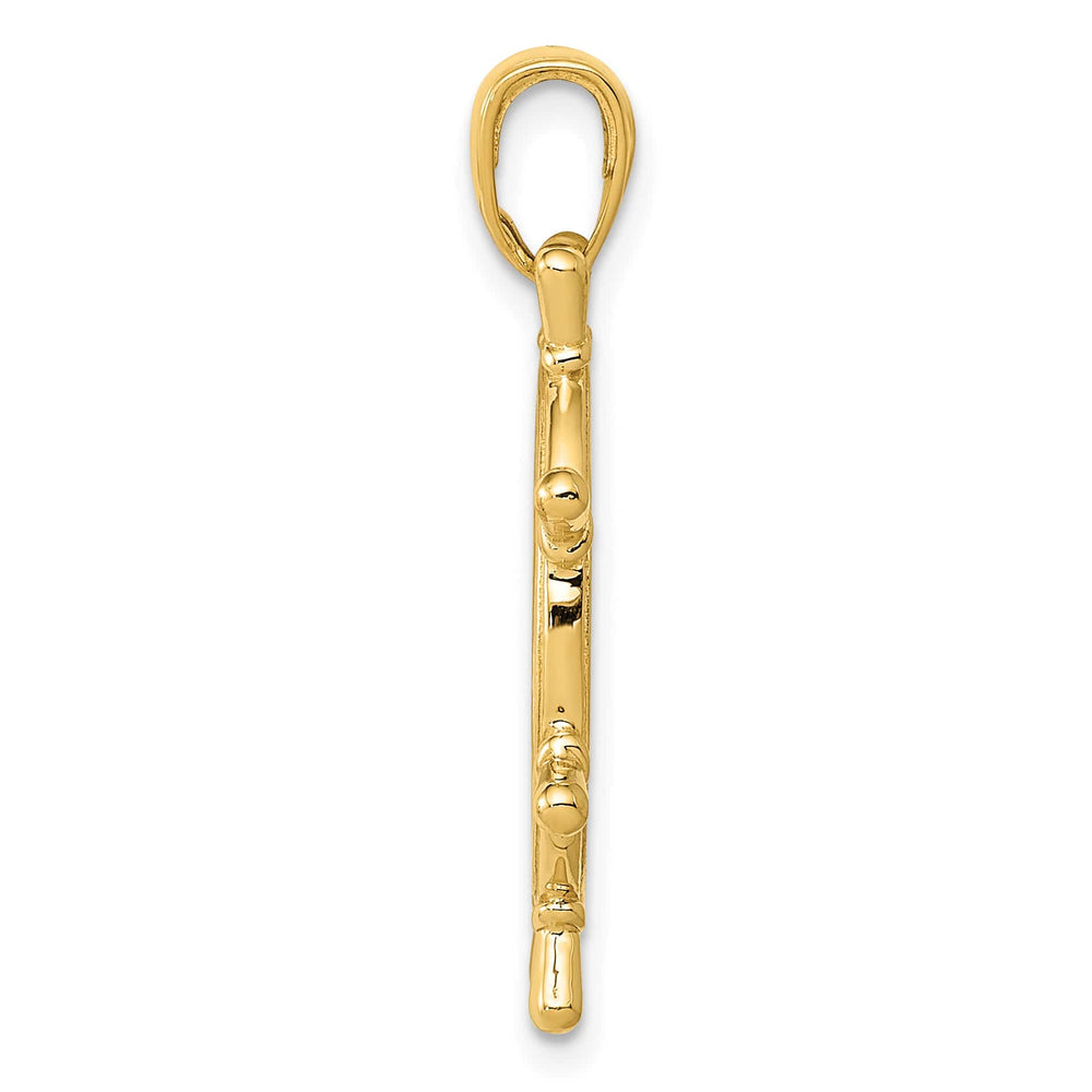 10K Yellow Gold 3-D Ships Wheel Pendant