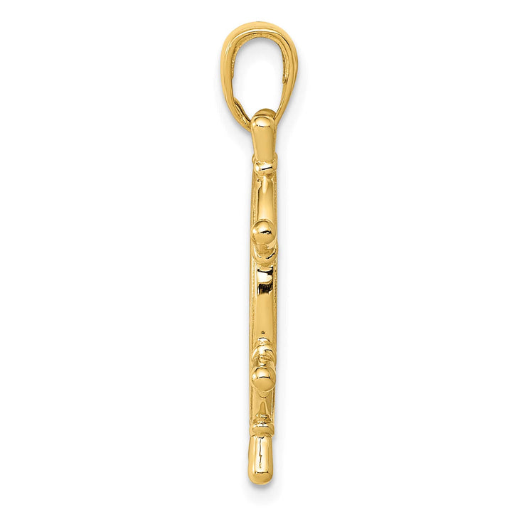 10K Yellow Gold 3-D Ships Wheel Pendant