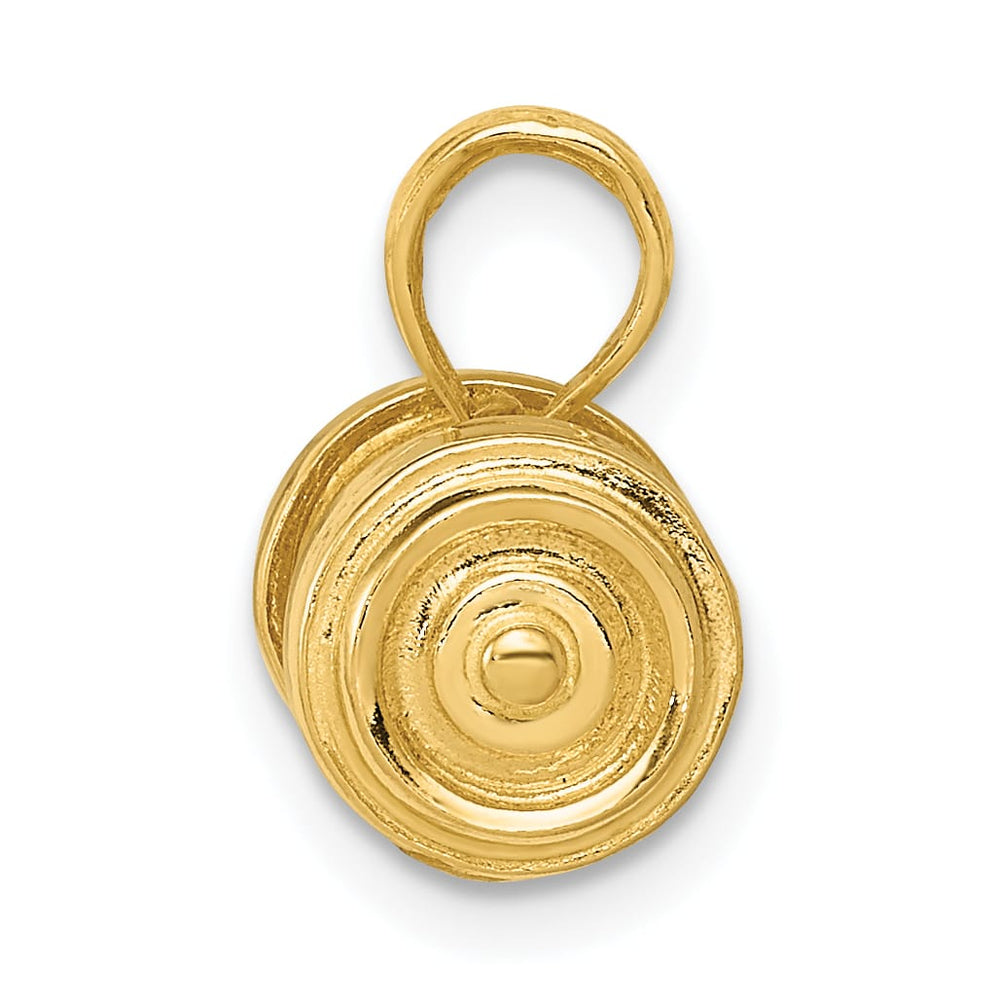 10K Yellow Gold 3-D Single Barbell Pendant