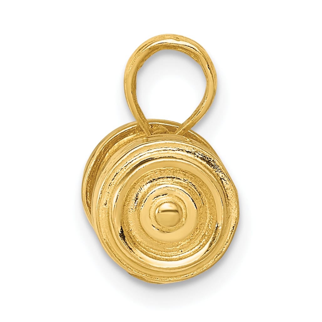10K Yellow Gold 3-D Single Barbell Pendant
