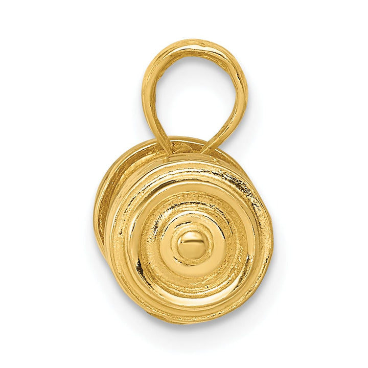 10K Yellow Gold 3-D Single Barbell Pendant