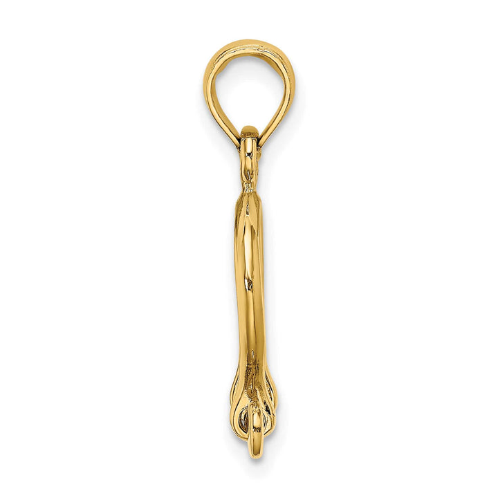 10K Yellow Gold 3-D Small Shackle Link Screw Charm