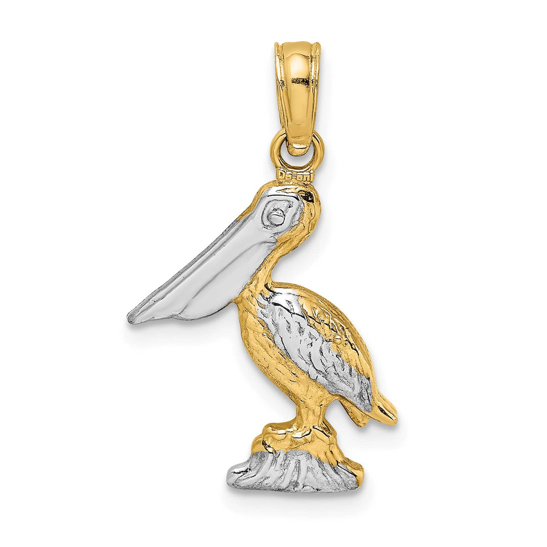 10K Yellow Gold 3-D Small Standing Pelican Charm