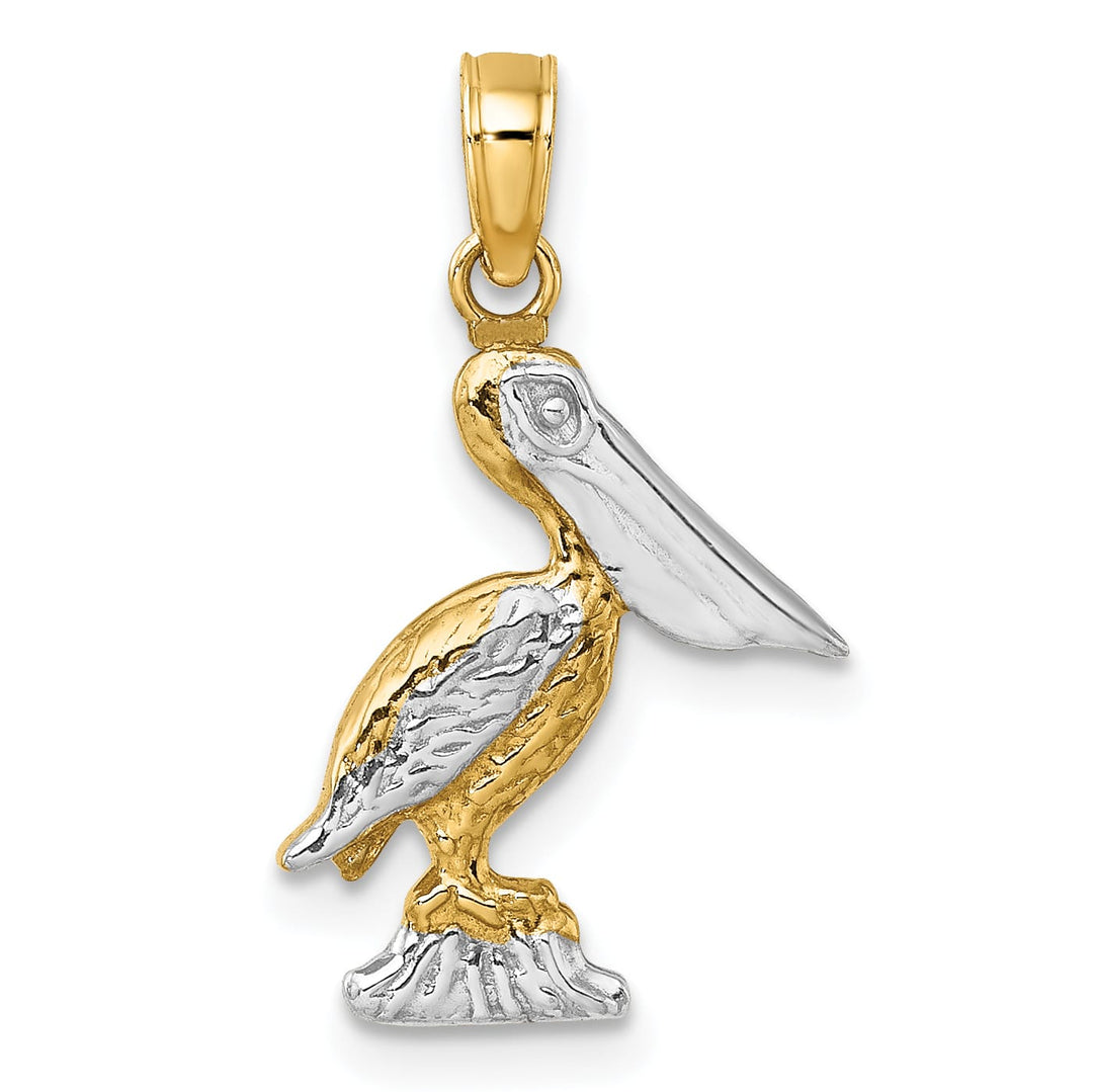 10K Yellow Gold 3-D Small Standing Pelican Charm