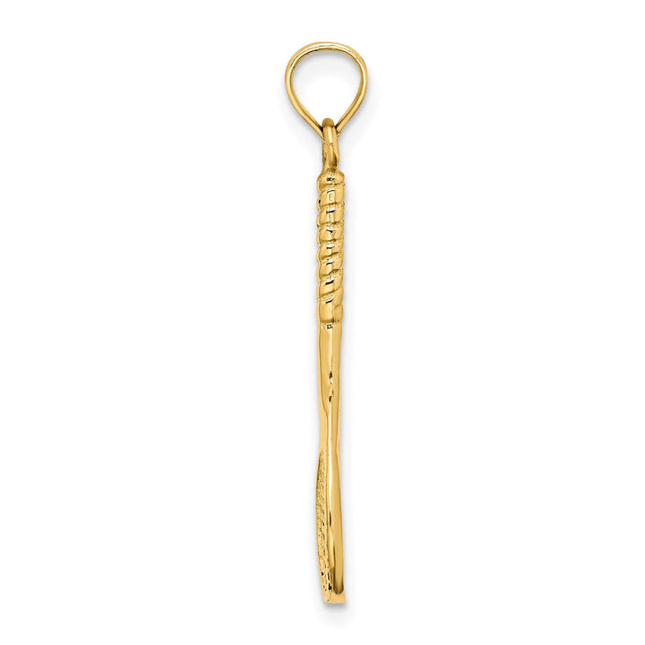 10K Yellow Gold 3-D Tennis Racquet Pendant