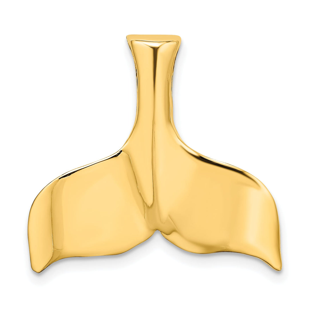 10K Yellow Gold 3-D Whale Tail Fits up to 4mm Fancy Only Omega Slide