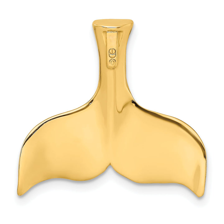 10K Yellow Gold 3-D Whale Tail Fits up to 4mm Fancy Only Omega Slide