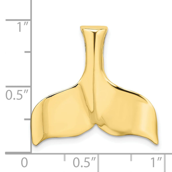 10K Yellow Gold 3-D Whale Tail Fits up to 4mm Fancy Only Omega Slide