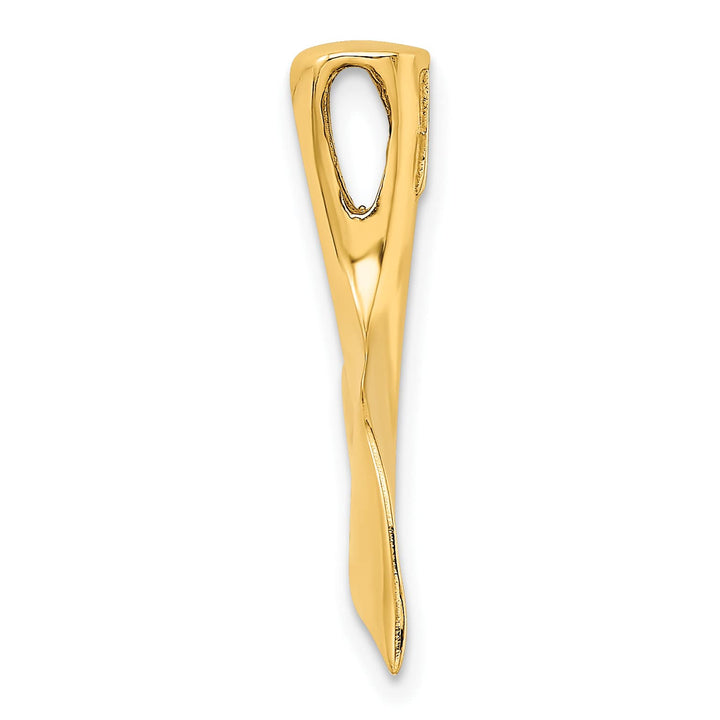 10K Yellow Gold 3-D Whale Tail Fits up to 4mm Fancy Only Omega Slide