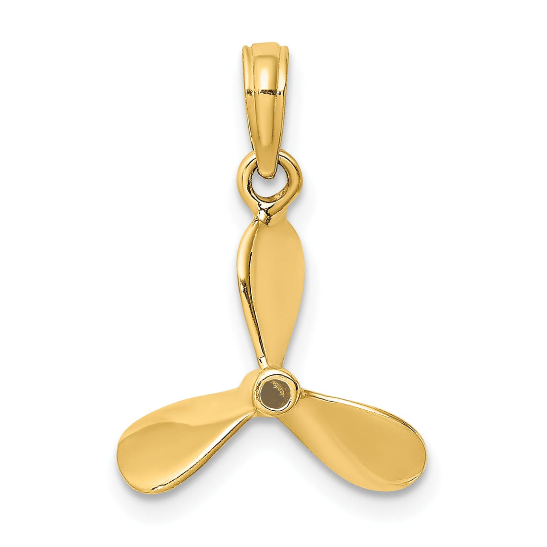 10K Yellow Gold 3-D with 3 Blades Propeller Charm, Large