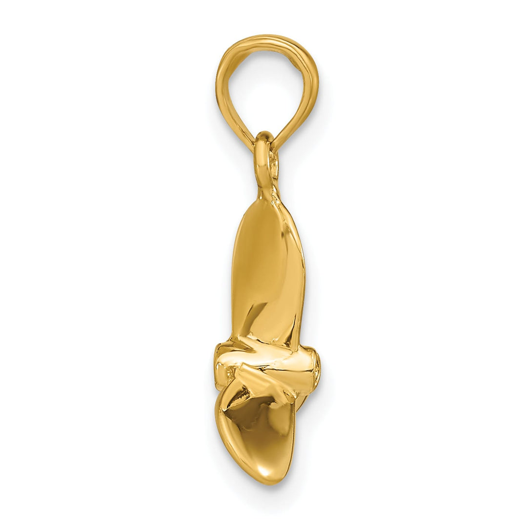 10K Yellow Gold 3-D with 3 Blades Propeller Charm, Large