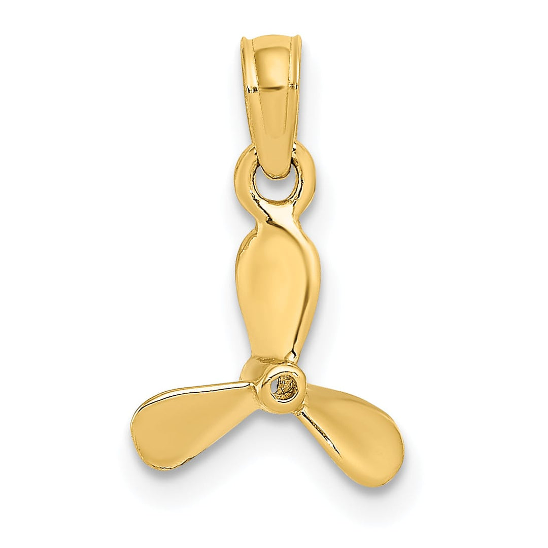 10K Yellow Gold 3-D with 3 Blades Propeller Charm, Small