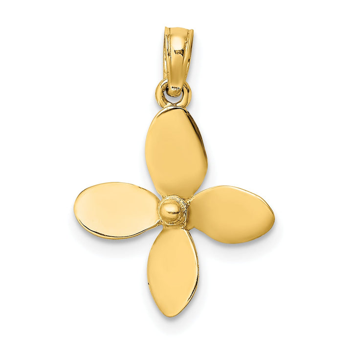 10K Yellow Gold 3-D with 4 Blades Propeller Charm