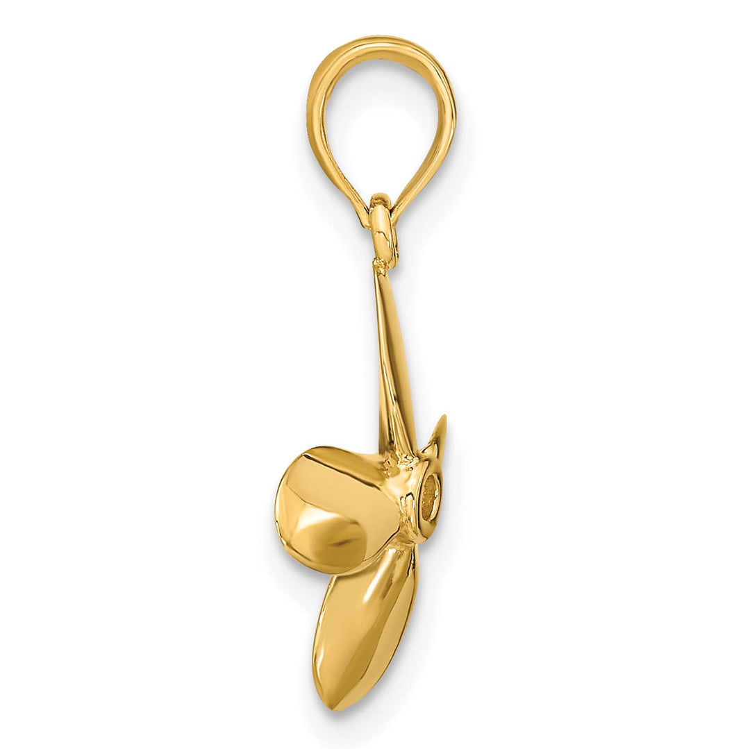 10K Yellow Gold 3-D with 4 Blades Propeller Charm