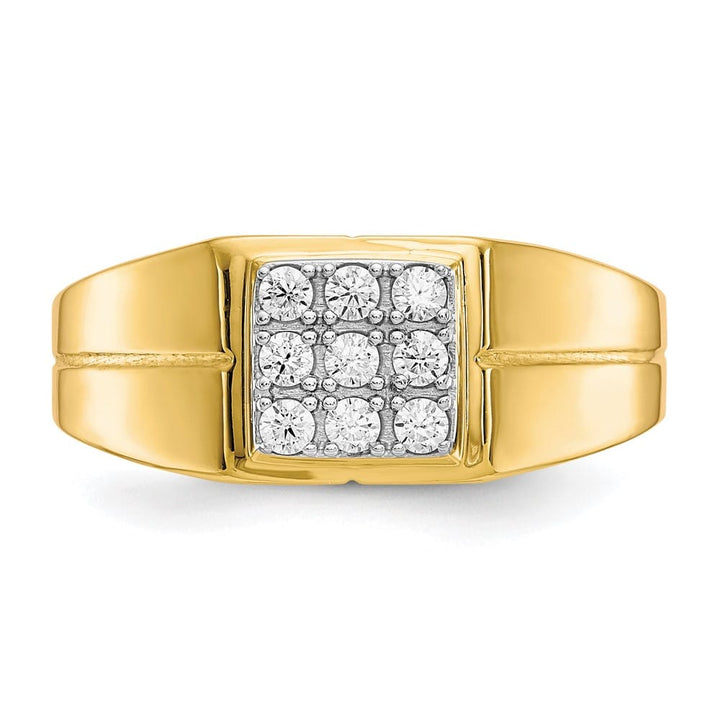 10k Yellow Gold 3 mm CZ Men's Ring