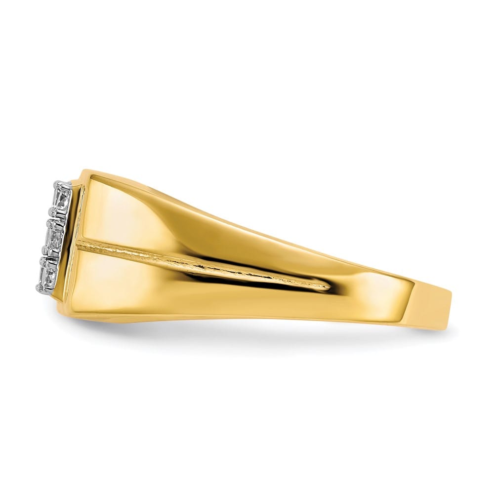 10k Yellow Gold 3 mm CZ Men's Ring