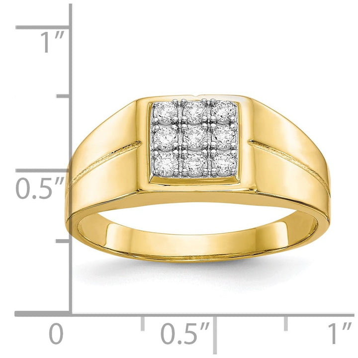 10k Yellow Gold 3 mm CZ Men's Ring