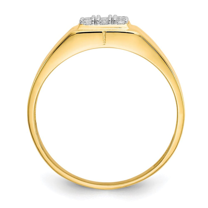 10k Yellow Gold 3 mm CZ Men's Ring