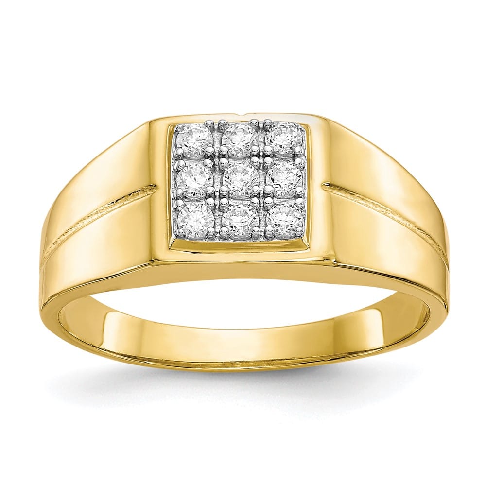 10k Yellow Gold 3 mm CZ Men's Ring