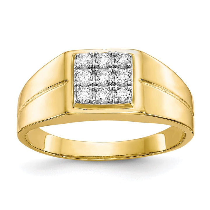 10k Yellow Gold 3 mm CZ Men's Ring