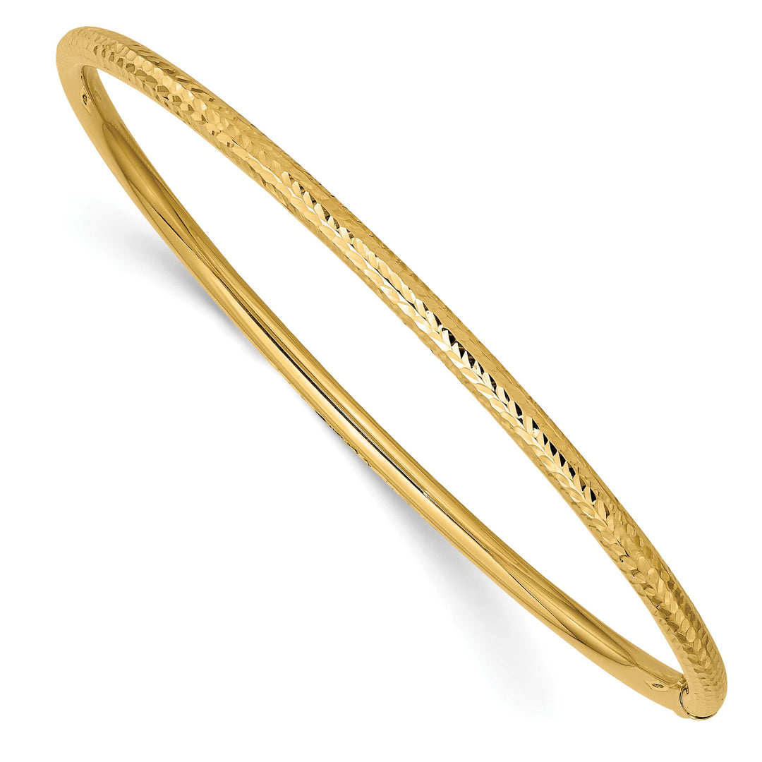 10K Yellow Gold 3 mm D.C. Slip On Bangle