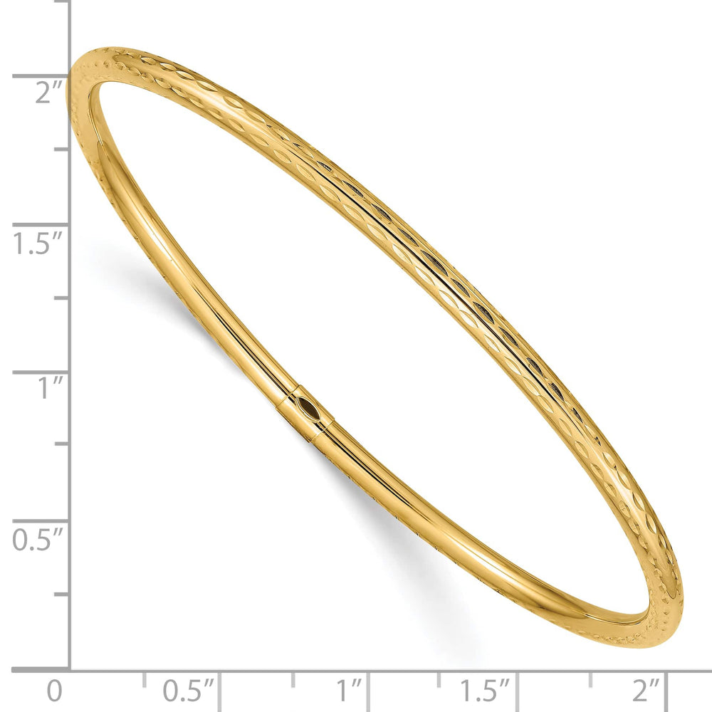 10K Yellow Gold 3 mm D.C. Slip On Bangle