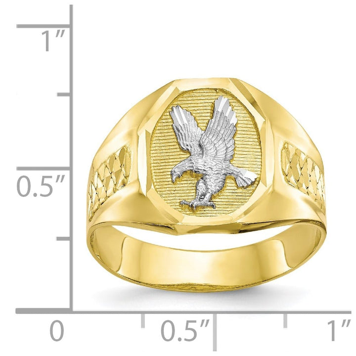 10k Yellow Gold 3 mm Eagle Men's Ring