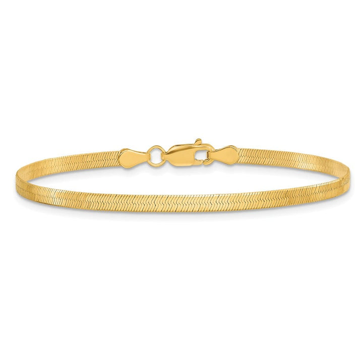 10K Yellow Gold 3 mm Silky Herringbone Anklet