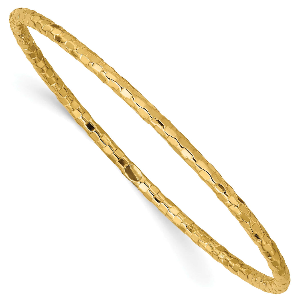10K Yellow Gold 3 mm Slip On Bangle
