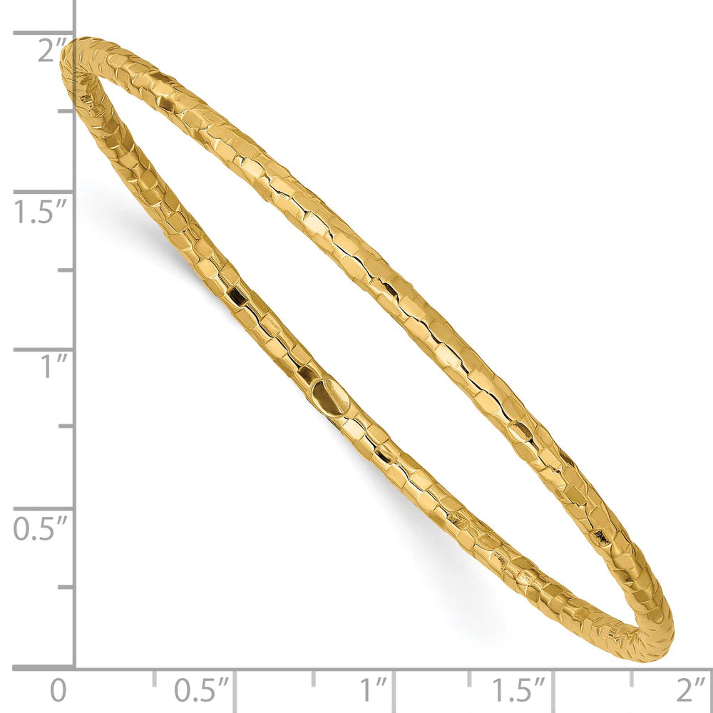 10K Yellow Gold 3 mm Slip On Bangle
