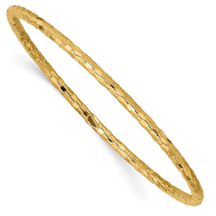 10K Yellow Gold 3 mm Slip On Bangle