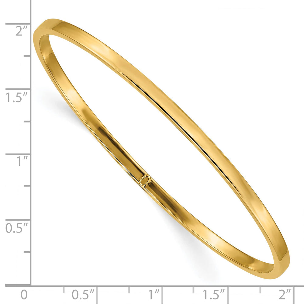 10K Yellow Gold 3 mm Slip On Bangle