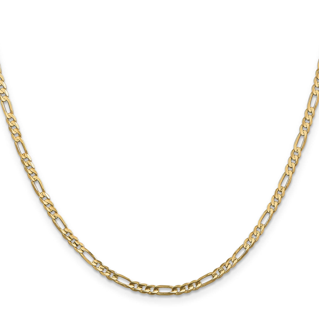 10K Yellow Gold 3mm Concave Figaro Chain 26 Inch