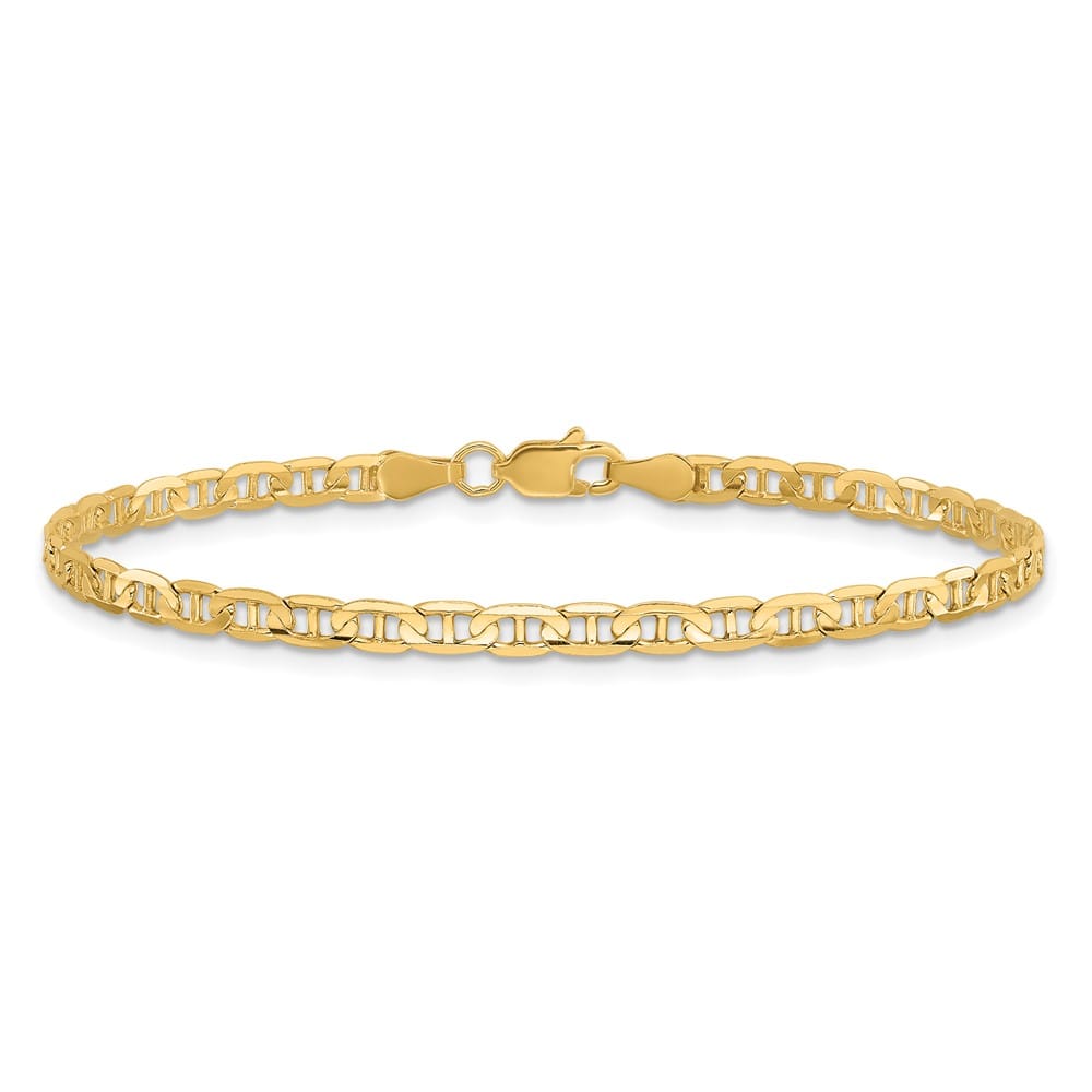 10K Yellow Gold 3mm D.C. Concave Anchor Chain