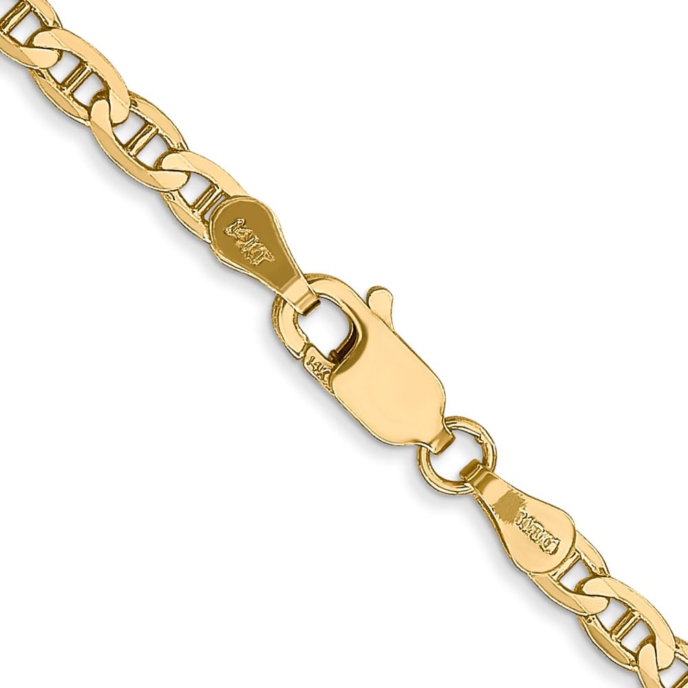 10K Yellow Gold 3mm D.C. Concave Anchor Chain