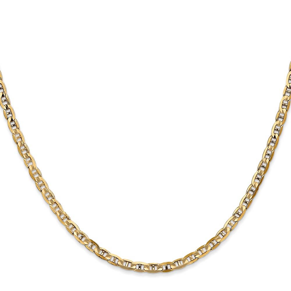10K Yellow Gold 3mm D.C. Concave Anchor Chain