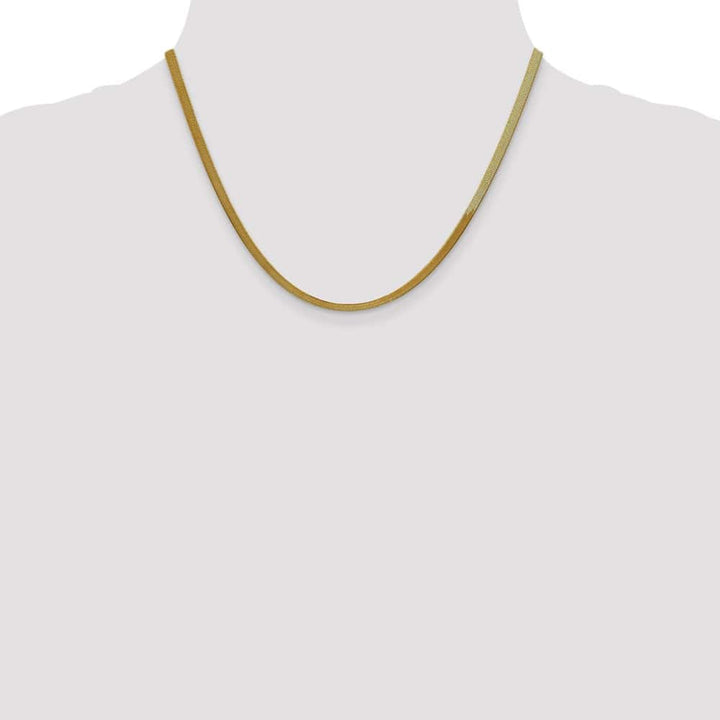 10K Yellow Gold 3mm Silky Herringbone Chain Size 18
