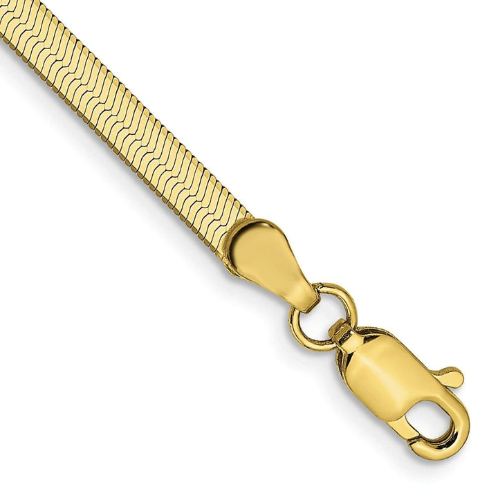 10K Yellow Gold 3mm Silky Herringbone Chain Size 7