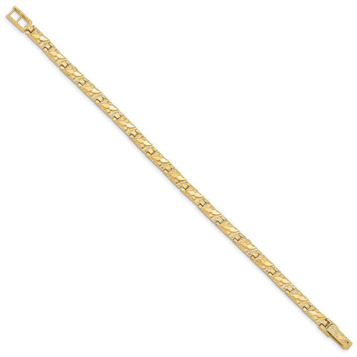 10K Yellow Gold 4.0mm Nugget Bracelet 7 Inch