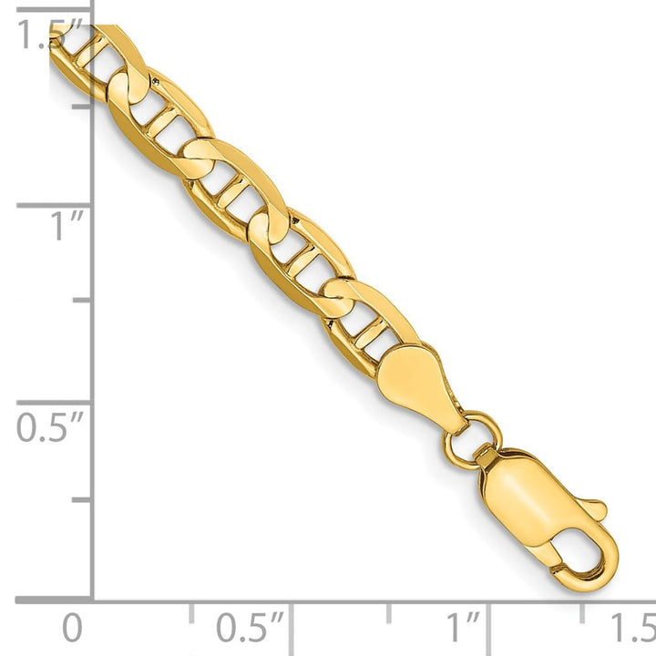 10K Yellow Gold 4.5 mm D.C. Concave Anchor Anklet