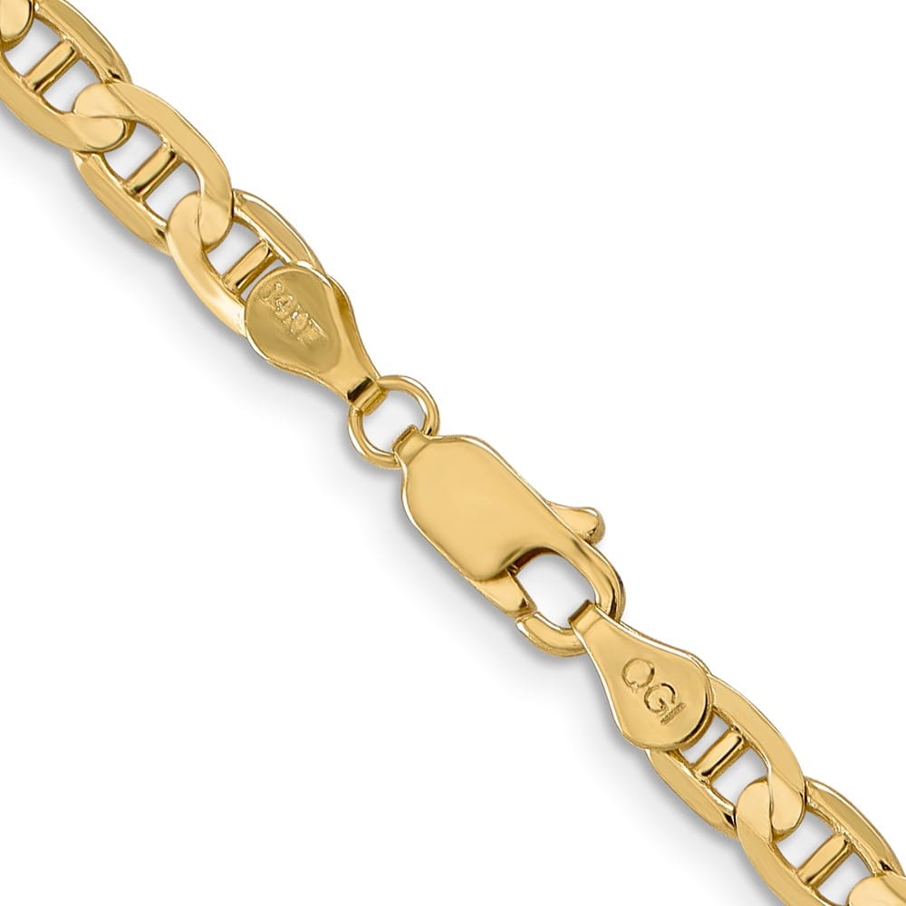 10K Yellow Gold 4.5mm D.C. Concave Anchor Chain