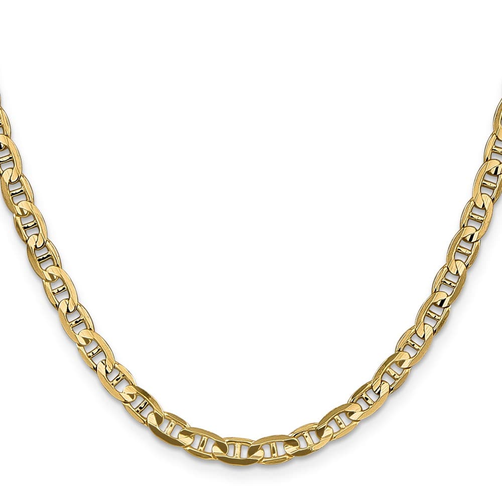 10K Yellow Gold 4.5mm D.C. Concave Anchor Chain