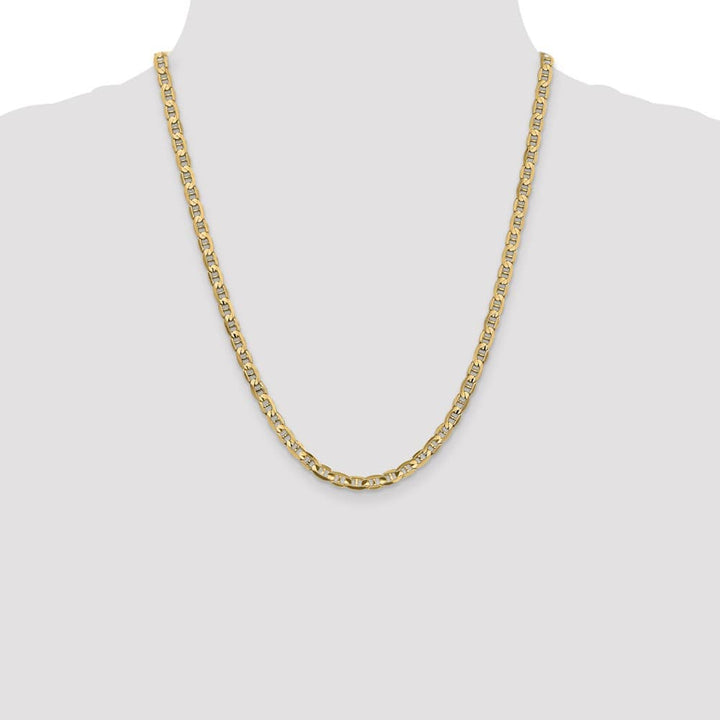 10K Yellow Gold 4.5mm D.C. Concave Anchor Chain Size 22