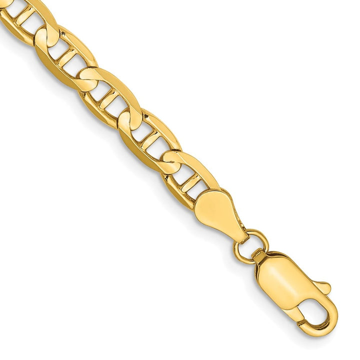10K Yellow Gold 4.5mm D.C. Concave Anchor Chain Size 7
