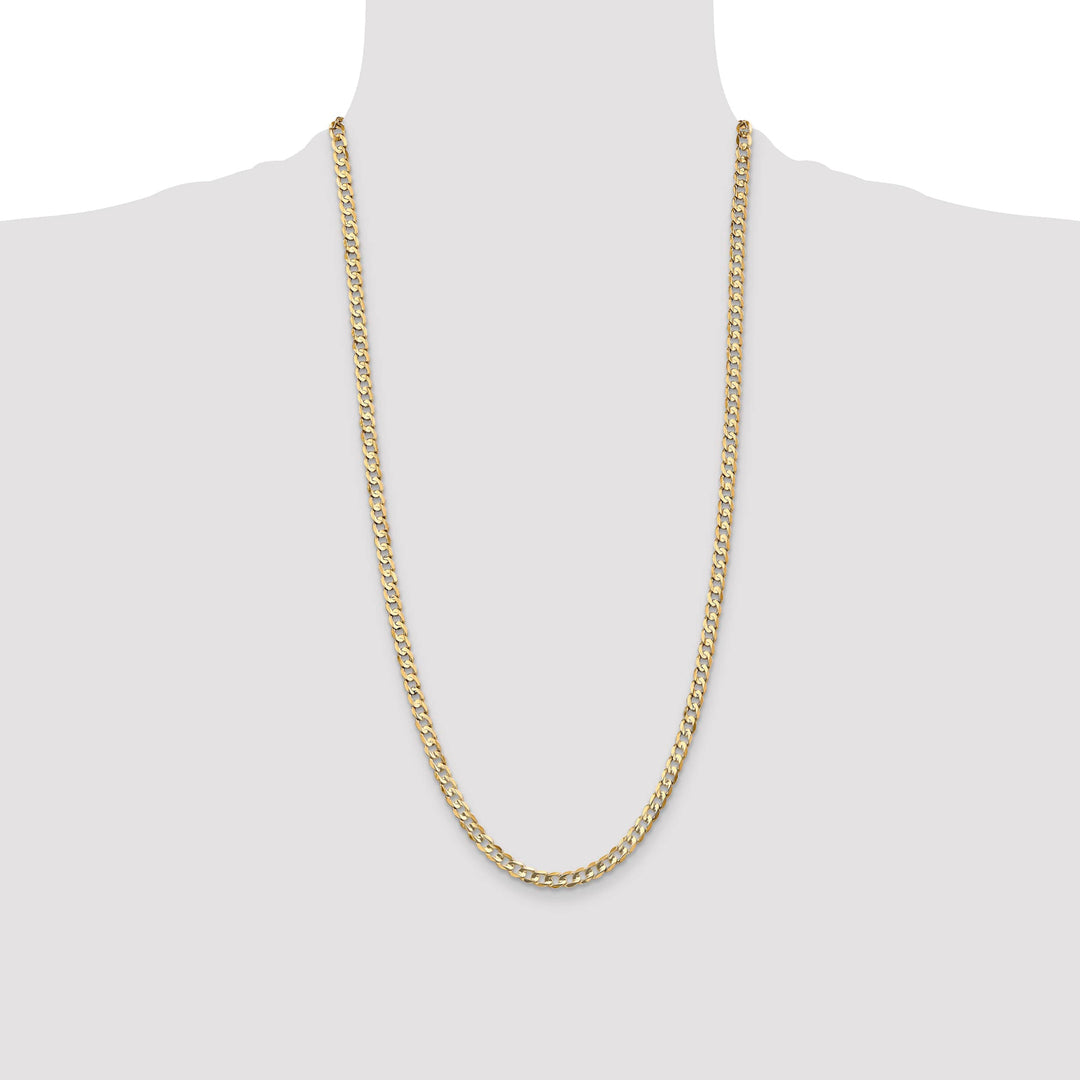 10K Yellow Gold 4.5mm Open Concave Curb Chain 10K
