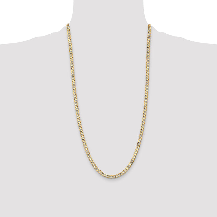 10K Yellow Gold 4.5mm Open Concave Curb Chain 10K