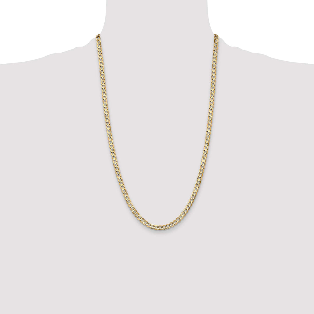 10K Yellow Gold 4.5mm Open Concave Curb Chain 10K