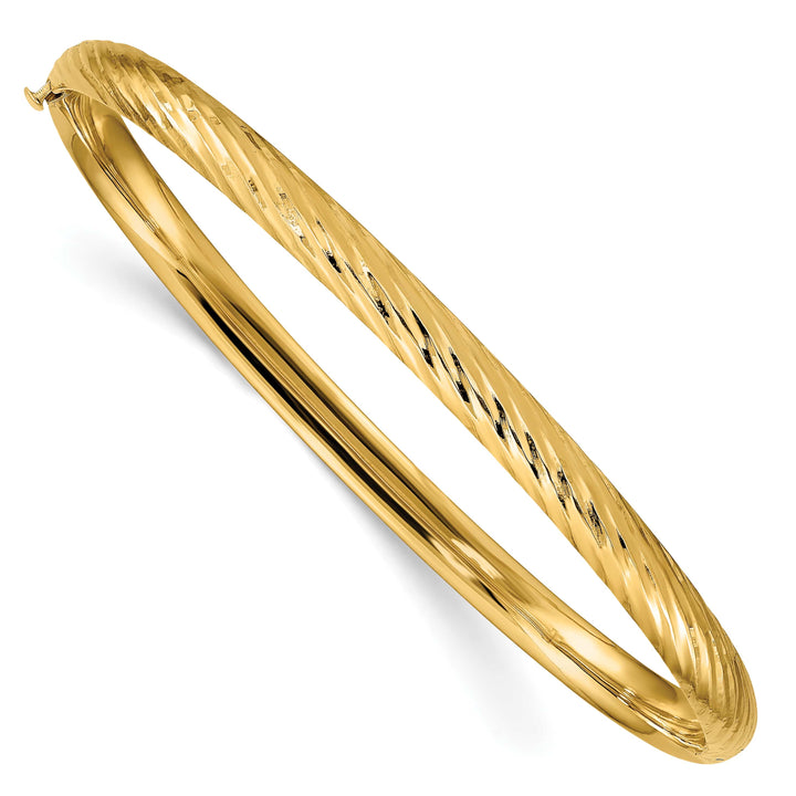 10K Yellow Gold 4.75 mm D.C. Hinged Bangle