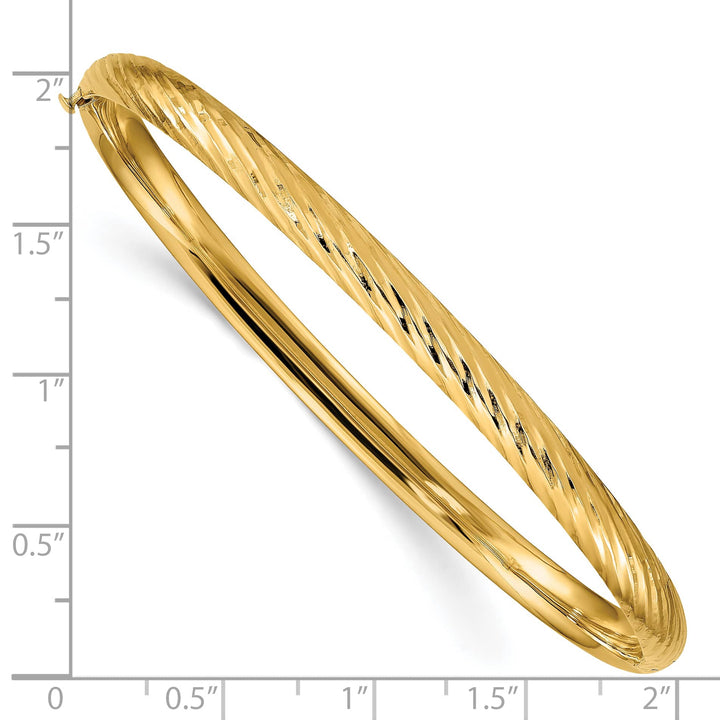10K Yellow Gold 4.75 mm D.C. Hinged Bangle
